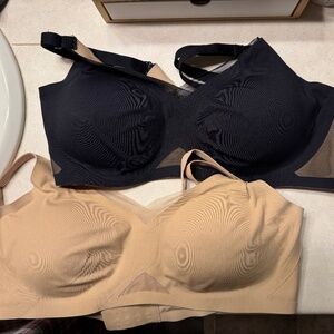 Honeylove Crossover Bras - Black and Nude
